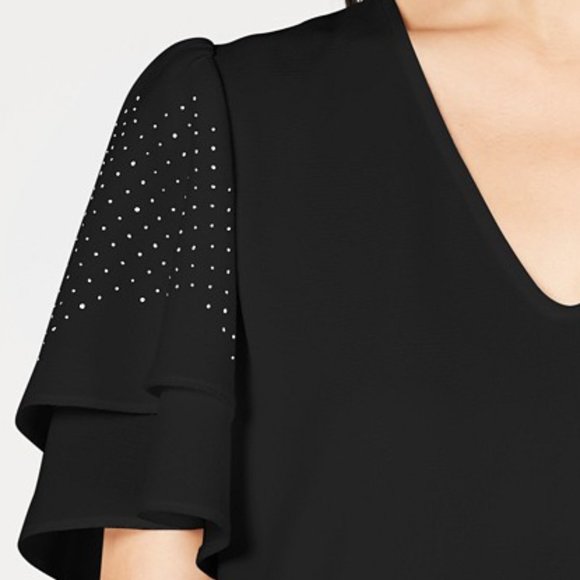 Michael Kors Tiered Embellished-Sleeve Top - Picture 3 of 3